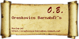 Oreskovics Barnabás névjegykártya