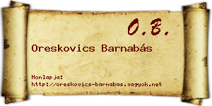 Oreskovics Barnabás névjegykártya